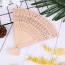 Retro Bamboo Fan Folding Wooden Carved Hand Fans for Outdoor Wedding Party Fa BX