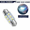 10Pcs 30MM 31MM Festoon LED White Dome Map License Interior Light Bulb 3022 12V