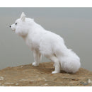 White Artificial Fur Garden Decor Lifelike - 14" Long Garden Ornament