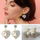 Women Heart Jewelry Set Diamond Jewelry Set Sweater Necklace Earrins
