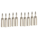 10PCS XLR Male to 6.35mm 1/4 Inch Male Mono Plug-In Audio MIC Adapter Socket