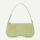 Solid Casual Zipper Handbags Tote Women Retro Alligator PU Shoulder Underarm Bag