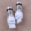 2pcs T20 7443 W21/5W 3030 White Reflector Cup LED Bulbs Brake Stop Warning Light