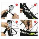 Bicycle Pump With Gauge High Pressure Meter Shock Hand Bike Air Inflator Alloy