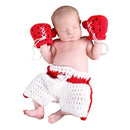 Newborn Baby Photo Photography Prop Knit Costume Boxing Gloves Pants Suit
