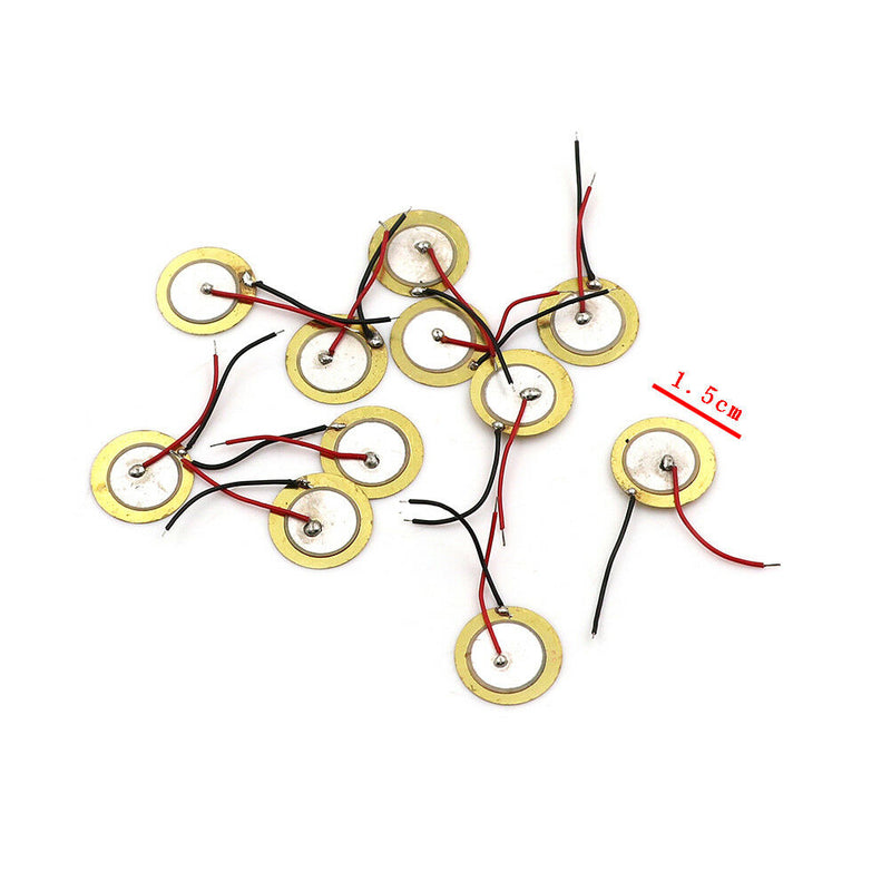 10x Piezoelectric Piezo Ceramic Wafer Plate Dia 15mm For Buzzer Loudspeaker  Bj