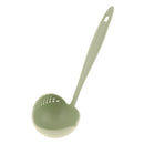2 In 1 Wheat Straw Soup Spoon With Filter Long Handle Colander Skimmer Green