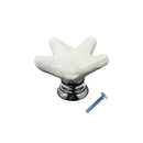 Ceramic Glass Door Knobs-Starfish Cupboard Cabinet Drawer Pull Handle White