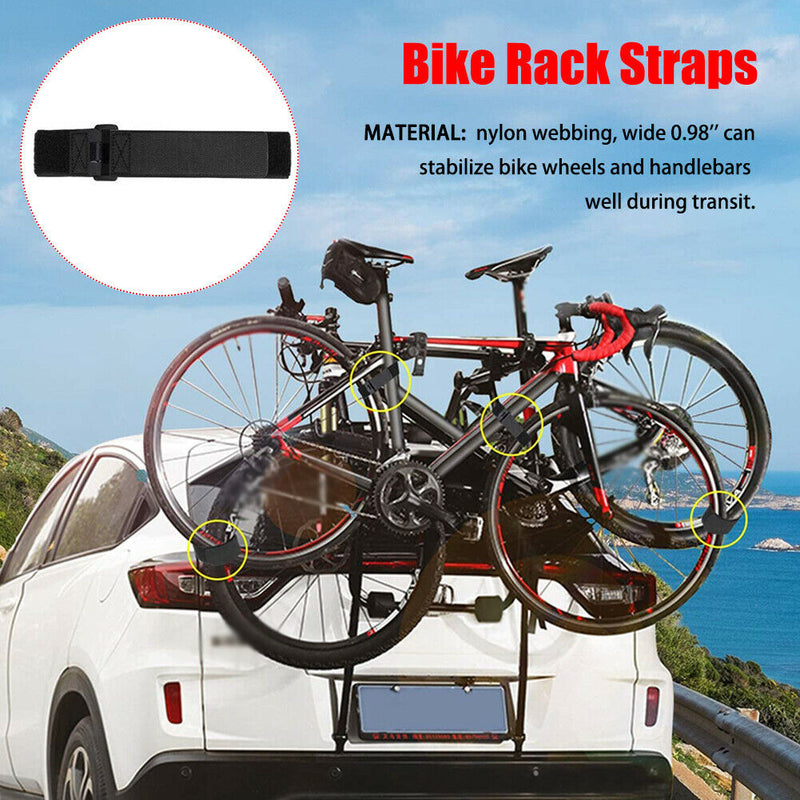2pcs Bike Rack Straps Wheel Belt Durable Non Slip Cycling Bushy Loop Accessories
