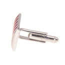 5-Strip Red Enamel Cufflinks O1I4