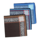3x 100% Pure Cotton Mens Handkerchiefs Pocket Square Hankies for Formal Suit