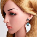 Simple Leaf Shape Acrylic Pendant Earrings Rhinestone Earrings Women'S Pend
