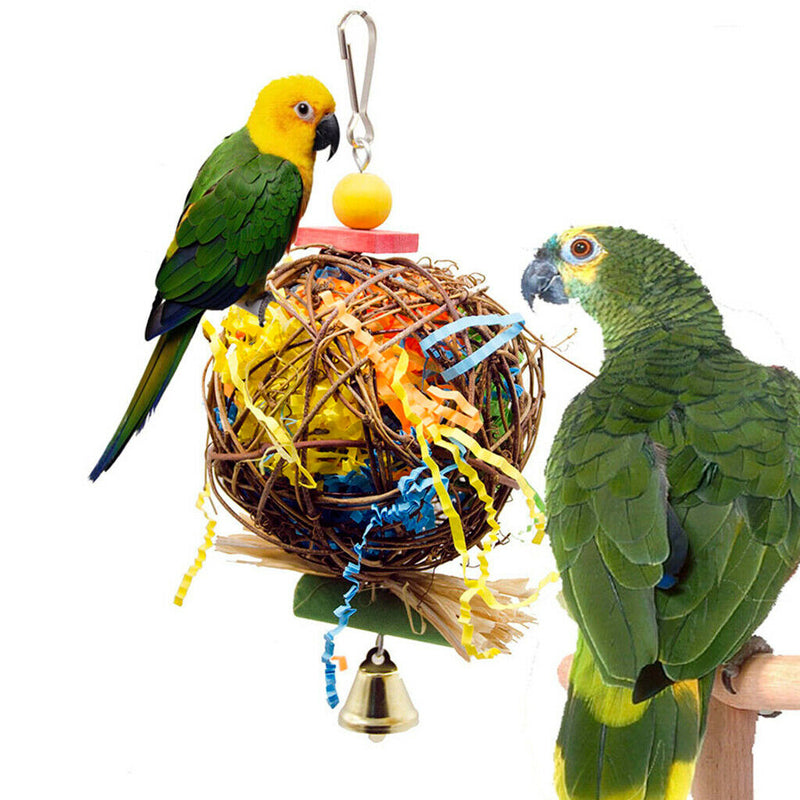 2Pcs Medium Bird Parrot Toys - Multicolored Tearing Toys for Conures Cockatiels