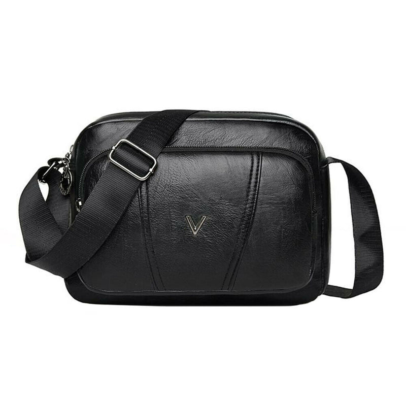 Washed PU Crossbody Bag Large Capacity Mother Elegant Zipper Shoulder Pouch