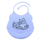2Pcs Adjustable Waterproof Silicone Infant Baby Bibs With Big Roll Up Pocket