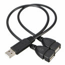 USB 2.0 A Male To 2 Dual USB Female Jack Y Splitter Hub-Power-Cord-Adapter- Z1L8