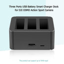 Three Ports USB Battery Smart Charger Dock for DJI OSMO Action Sport Camera