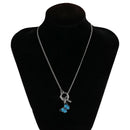 Colorful Butterfly Pendant Necklace Earrings Bracelet for Women Jewelry Set A
