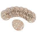 10 Pieces Easter Holiday Wooden Hollow Flower Eggs Hanging DIY Decoration