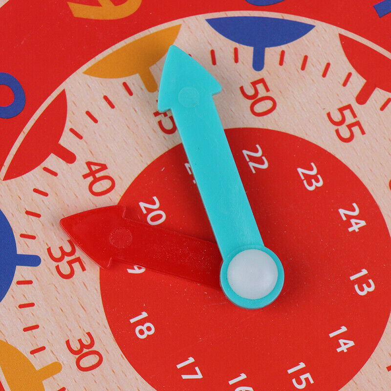 Wooden Colorful Clock Cognition Clocks For Kids Early Preschool Teaching AidsTEC