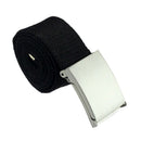 New Practical Mens Black Military Canvas Webbing Web Belt Metal Buckle (Bla