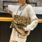 Women Big Capacity Tote Retro Plush Shoulder Messenger Bag (Brown Leopard) A