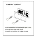 Matte Aluminum License Plate Frame With Chrome Screw Caps, 2Pcs 2 Holes Bla