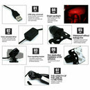 USB LED Car Atmosphere Armrest Box Lamp Projector Light Interior Decor Red