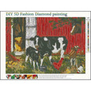 5D DIY Full Drill Diamond Painting Cow Cross Stitch Embroidery Wall Art Kit