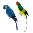 2pcs Blue and Green Handcraft Foam Parrot Birds Ornament Fits for Balcony, Tree,