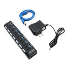 7port USB2.0 3.0 HUB With Power On/Off Switch High Speed Adapter Cable For PC LJ