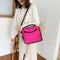 Sequins Leopard Splicing Shoulder Bag Women Crossbody Handbag (Rose Red)
