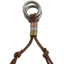 Fashion Men Retro Leather Cord Necklace Double Circle Ring Pendant Jewelry  P3R7