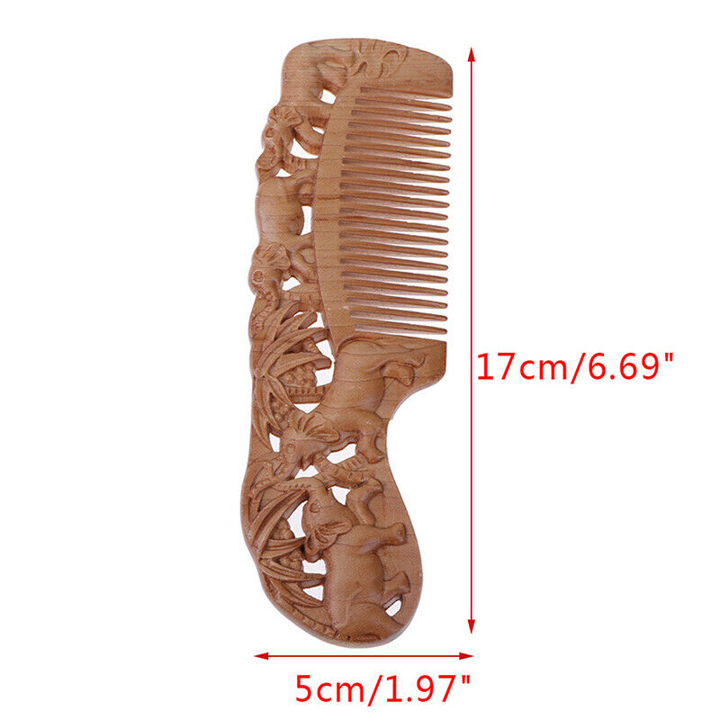 1X Wooden Comb Fine Tooth Handmade Hair Comb Anti Static Comb Hair Styling To TE