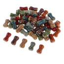 50x Ceramic Bone Shape Beads Spacer Loose Beads for Hair Band Headband DIY