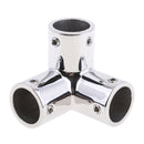 Stainless Steel 22mm 3-Way Corner Elbow Boat Hand Rail Fitting Hardware