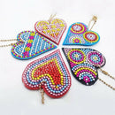5Pcs/Set Diy Full Diamond Painting Love Heart Keychain Cross Stitch Embroid