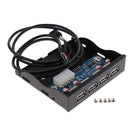 USB 2.0 4-Port Metal Front Panel USB Hub with 9Pin/10Pin SATA Adapter Cable