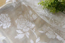 Flocking Peony Sheer Voile Curtain Window Balcony Tulle Valance Drape 1x2M