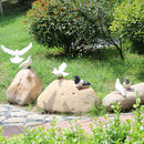 2 Pieces Realistic Standing Flying Doves with White Feathers Birds Animal