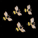 20 Pieces Alloy Bee Shape Rhinestone Flatback Embellishments for Clothing