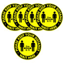 Set 5 Social Distancing Safety Floor Decals Stickers Notice Caution Shop B