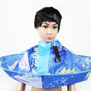 Salon Family Kids Haircut Hairdresser Hair Cutting Cape Blue Cloak Clothes  K1B