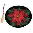 Red Flower Latch Hook Rug Making Kits Needlework Cushion + Wood Crochet Hook
