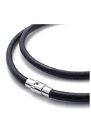 Jewelry Man Woman Chain, stainless steel magnetic clasp armor chain leather