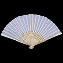 24 pcs/lot White Folding Elegant Silk Hand Fan with Gift bag Wedding & Part Q5Z9