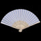 24 pcs/lot White Folding Elegant Silk Hand Fan with Gift bag Wedding & Part Q5Z9