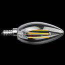 Dimmable E12 4W COB Edison Candle Flame Filament LED Light Bulb Lamp 10*3.5 M6B2