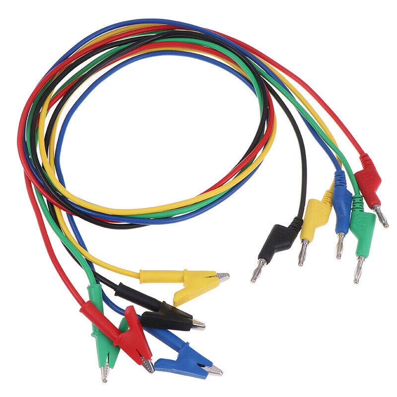 Stackable Banana Plug to Copper Alligator Clip Multimeter Test Leads Probe W Gw