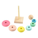 Kids Toddler Toys Rainbow Wooden Cognition Ring Tower Stacker Educational Toys